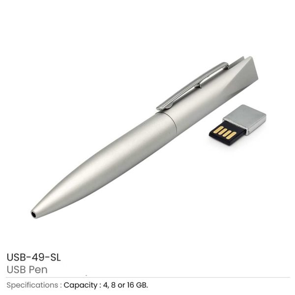 Silver Ball Pens USB Flash Drives 49