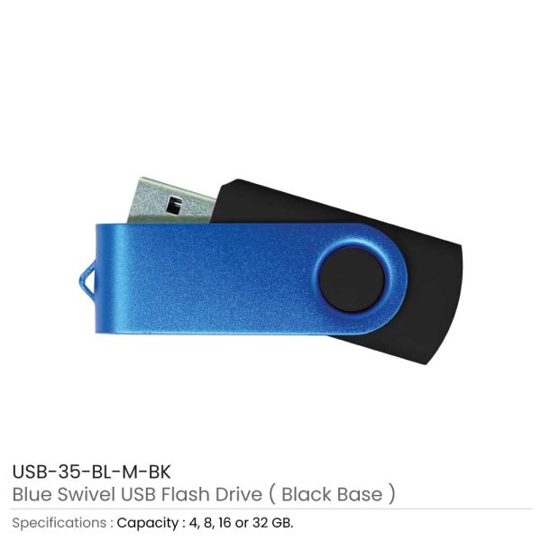 Blue Swivel USB - Black Case