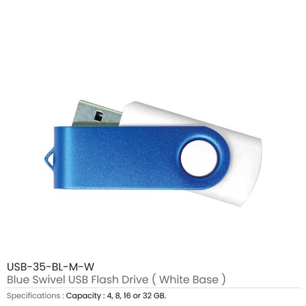 Blue Swivel USB - White Case
