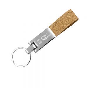Promotional Metal Keychain with Cork Strap