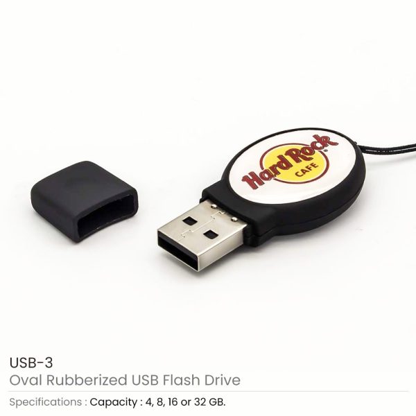 Black Rubberized USB Flash