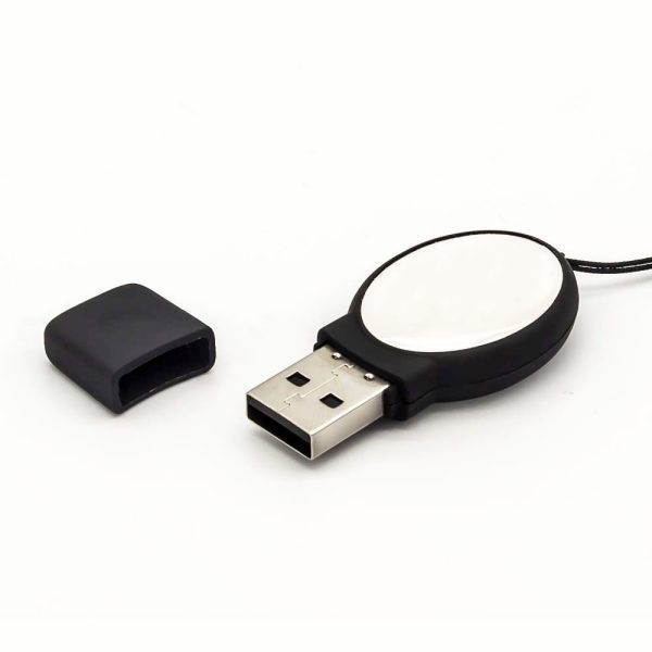 Oval Black Rubberized USB Flash