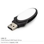 Oval Swivel USB Flash Drive 4GB
