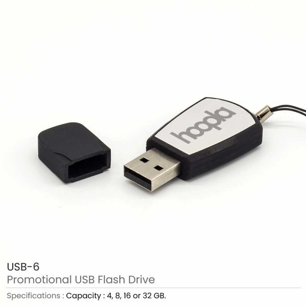 Promotional Black Rubberized USB Flash
