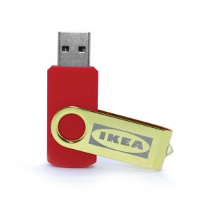 Branding Shiny Gold Swivel USB Flash