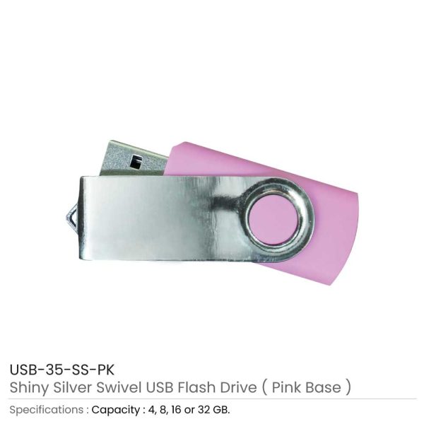 Swivel USB Flash - Pink