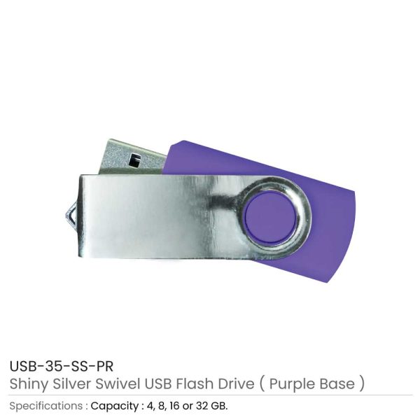 Swivel USB Flash - Purple