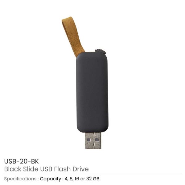 Slide Button Flash Drives USB-20-BK