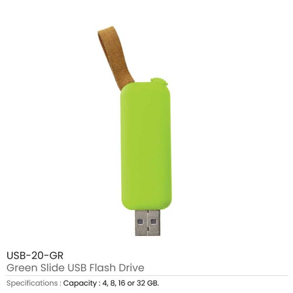 Slide Button Flash Drives USB-20-GR