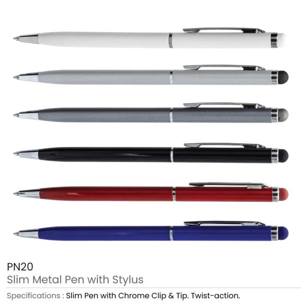 Promotional Slim Metal Pens with Stylus