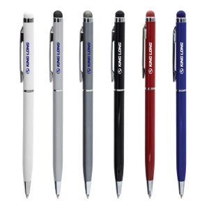 Branding Slim Metal Pens with Stylus
