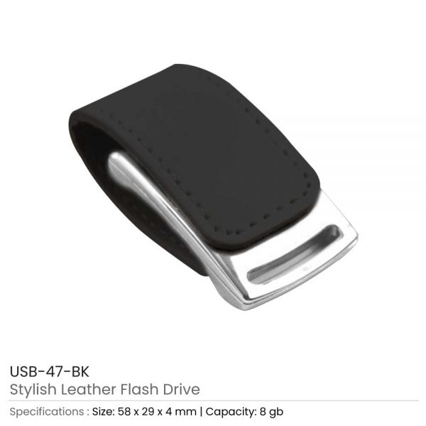 Stylish Leather USB Black