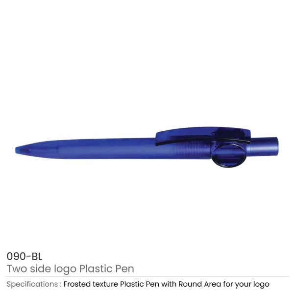 Blue Pens with Two side logo