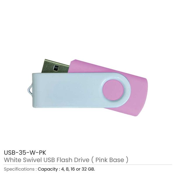 Swivel USB Drives - Pink