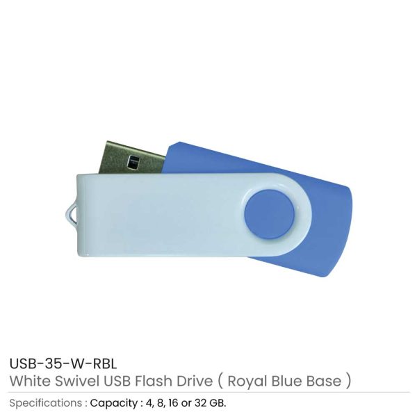 Swivel USB Drives - Royal Blue