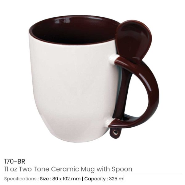 Ceramic Mugs with Spoon 170-BR