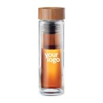 Branding Glass and Bamboo Flask TM-014