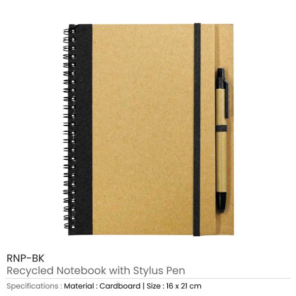 Black Notepad with Pen