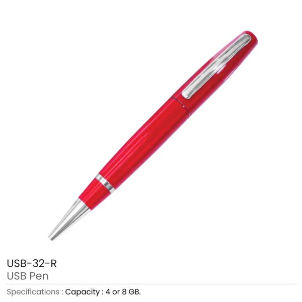 Promotional Metal USB Pen Red