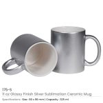 Silver Ceramic Mugs 175-S