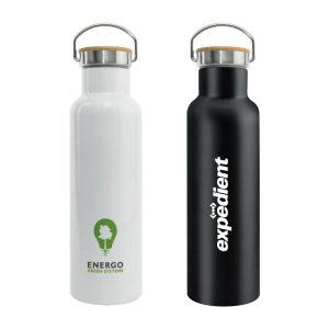 Branding Promotional Stainless Steel and Bamboo Flask