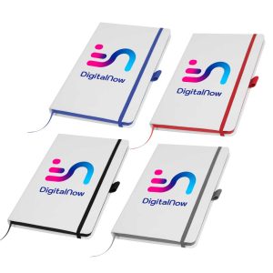 Branding White PU Leather Notebooks