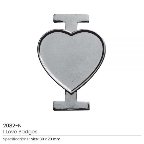 I Love Badges Silver
