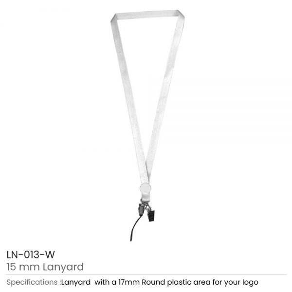 Lanyards with Epoxy Logo White
