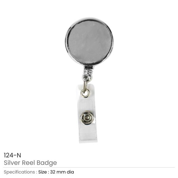 Round Reel Badge Metal Silver