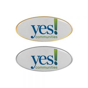Printed Oval Shape Flat Logo Badges