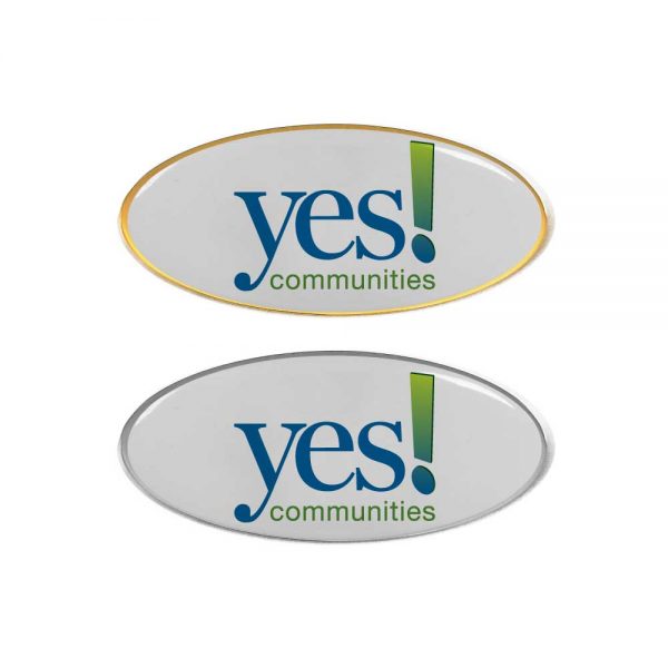 Printed Oval Shape Flat Logo Badges