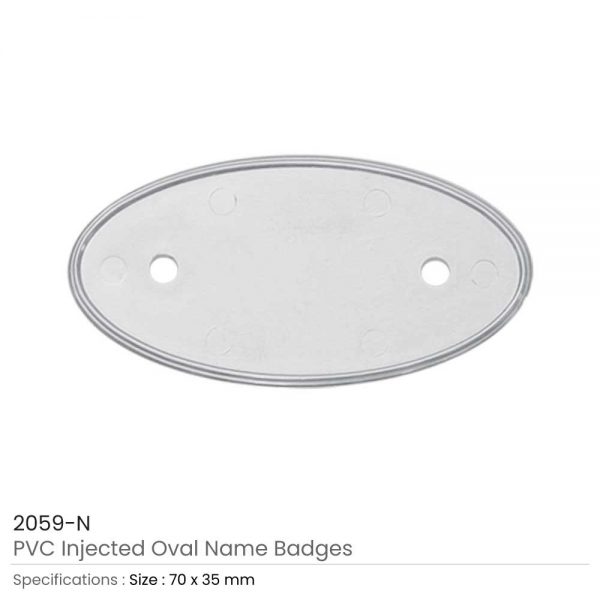 PVC Injected Oval Badges Silver