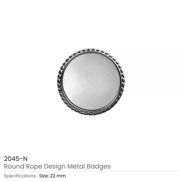 Round Rope Design Logo Badges Silver