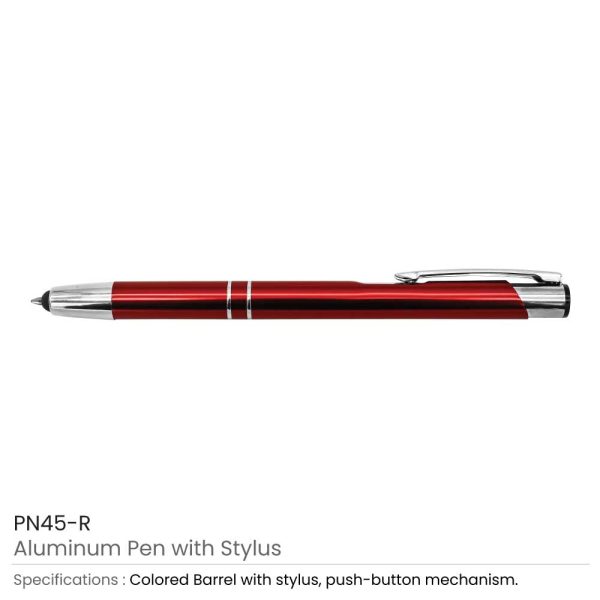 Red Aluminum Pens with Stylus