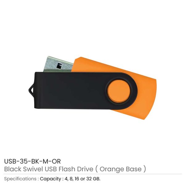 Black Swivel USB Orange