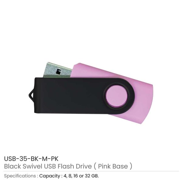 Black Swivel USB Pink