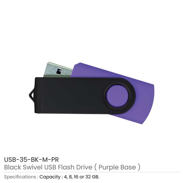 Black Swivel USB Purple