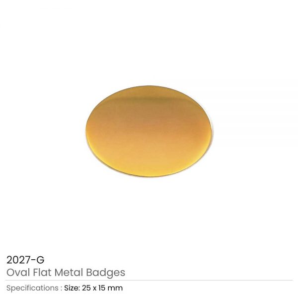 Oval Shape Flat Logo Badges Gold