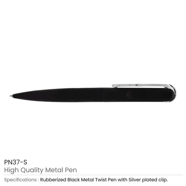 Rubberized Metal Pens Silver Clip