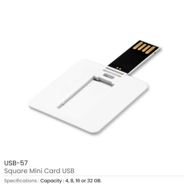 Mini Cards Shaped USB Flash Drives - Square