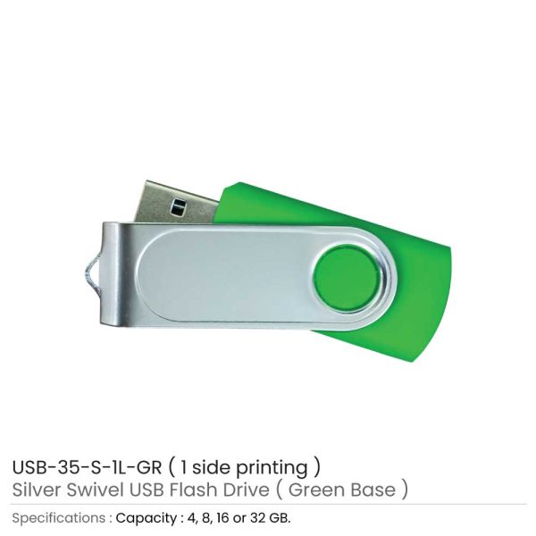 USB with 1 side Printing Green