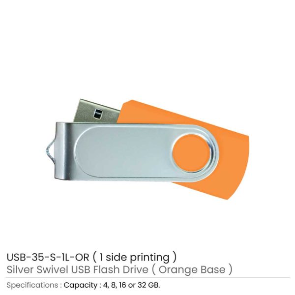 USB with 1 side Printing Orange