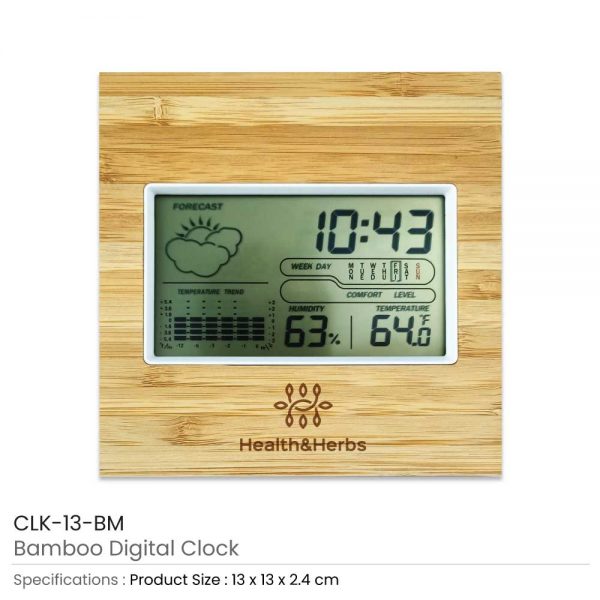 Bamboo Digital Clocks