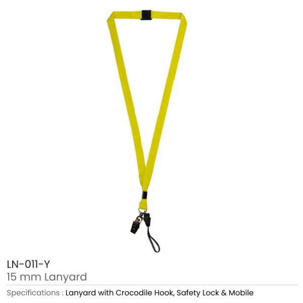 Lanyard with Mobile Holder Yellow