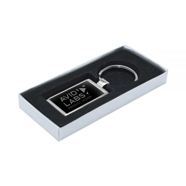 Rectangular Shaped Metal Keychain