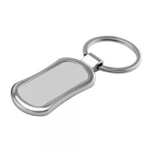 Rectangular Oval Metal Keychain