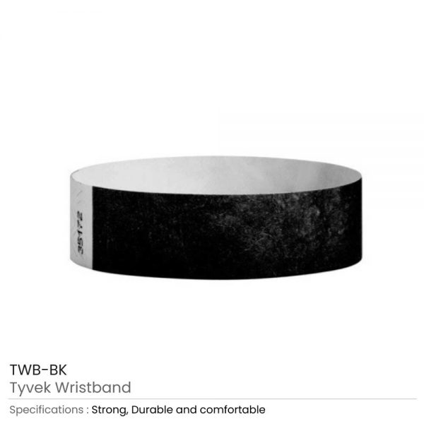 Tyvek Wristbands Black