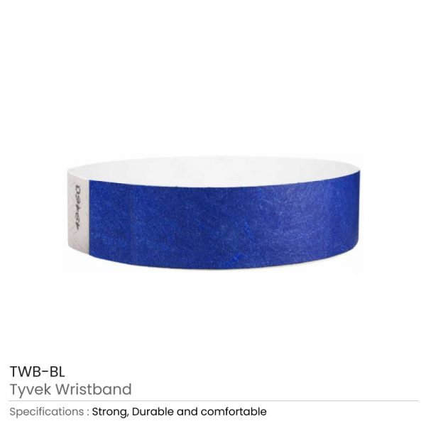 Tyvek Wristbands Blue