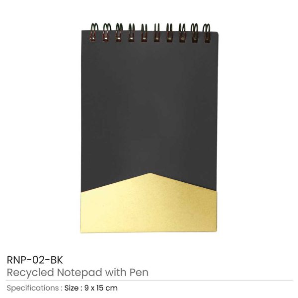 Notepad with Pen - Black