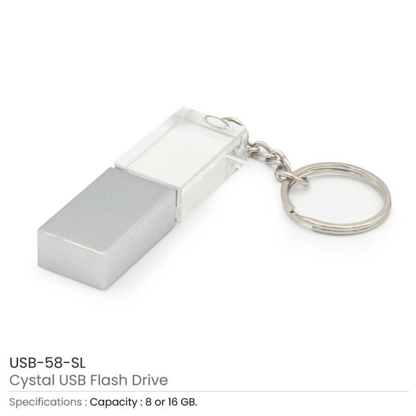 Crystal USB Silver Color